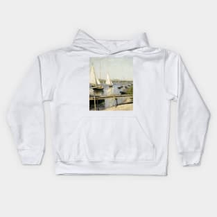 Sailing Boats at Argenteuil by Gustave Caillebotte Kids Hoodie